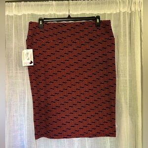 LuLaRoe 3X Blue and Navy Patterned Cassie Skirt NWT